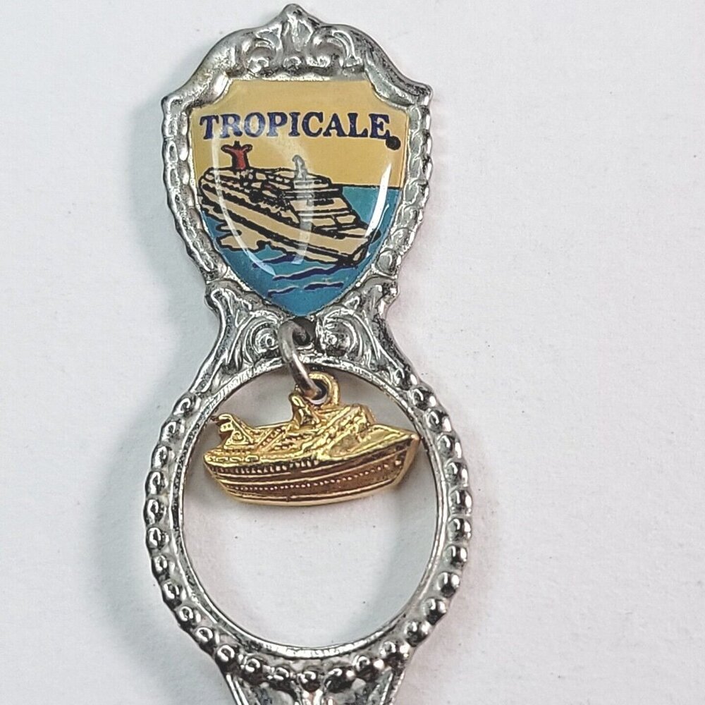 Tropicale Cruise Ship Souvenir Collectible 4" Spoon W/ Cruise Ship Charm